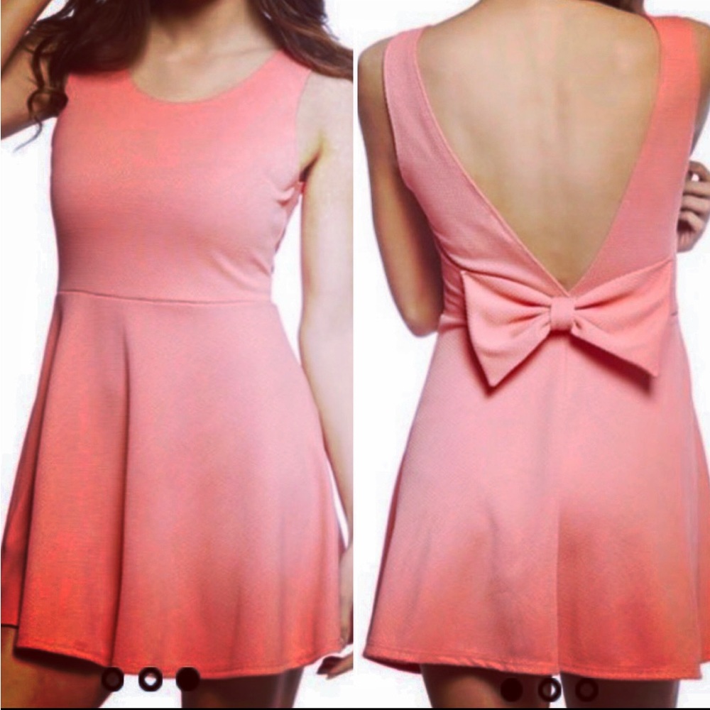 Wet Seal: Pink Bow Skater Dress
